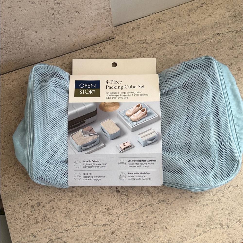 Open Story Blue Packing Cube Set. Set of 3.